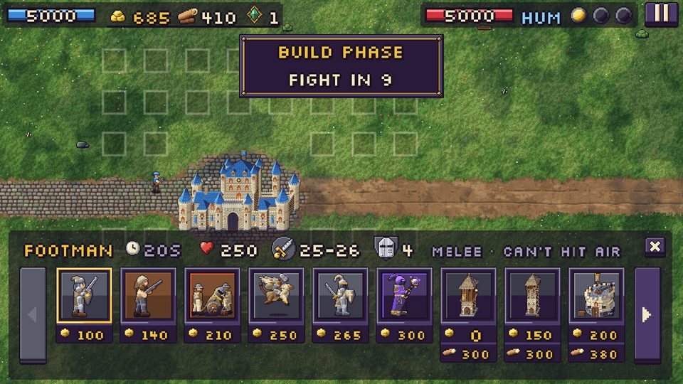 The build menu